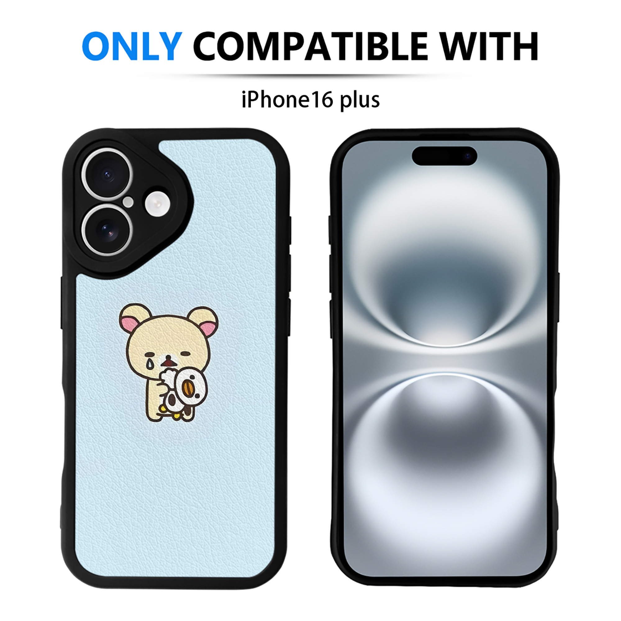 （画像用） リラックマ リラックマ キイロイトリ Rilakkuma Korilakkuma Kiiroitori 【iPhone 16シリーズ対応】シリコンスマホケース（レザー調） 材質：シリコン